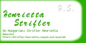 henrietta strifler business card